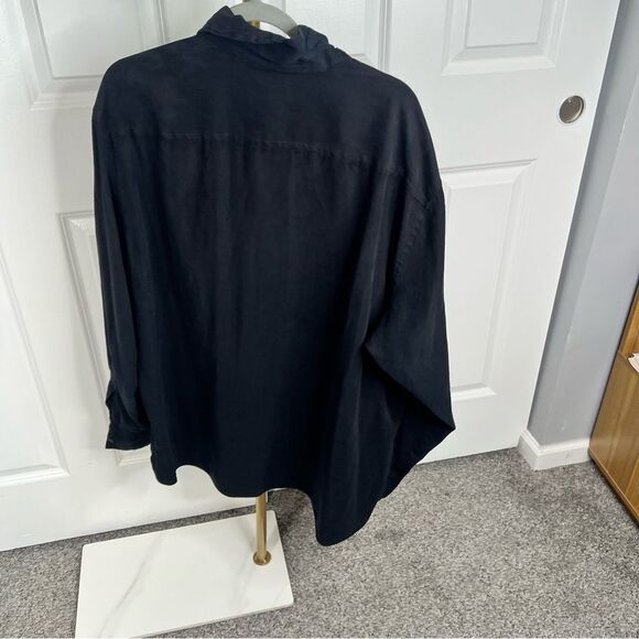 Sz XXL Claiborne Black Crinkle Dress Shirt $69 MSRP - Picture 4 of 8